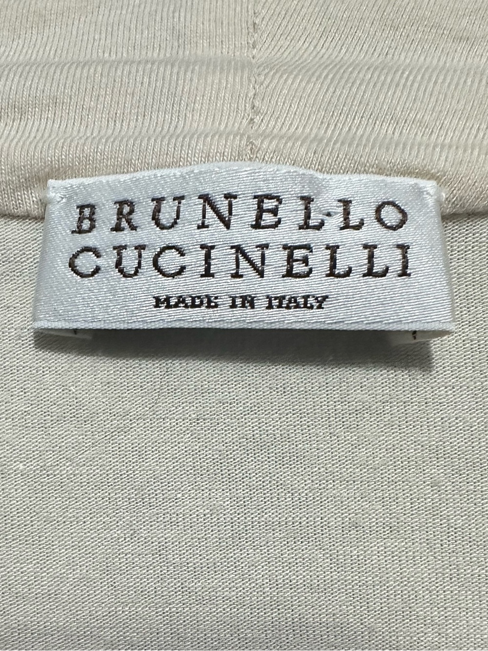 Brunello Cucinelli Cream Draped Cowl Short-Sleeve Top - Picture 2 of 8